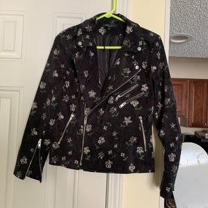 New Romeo and Juliet black Motorcycle floral jacket